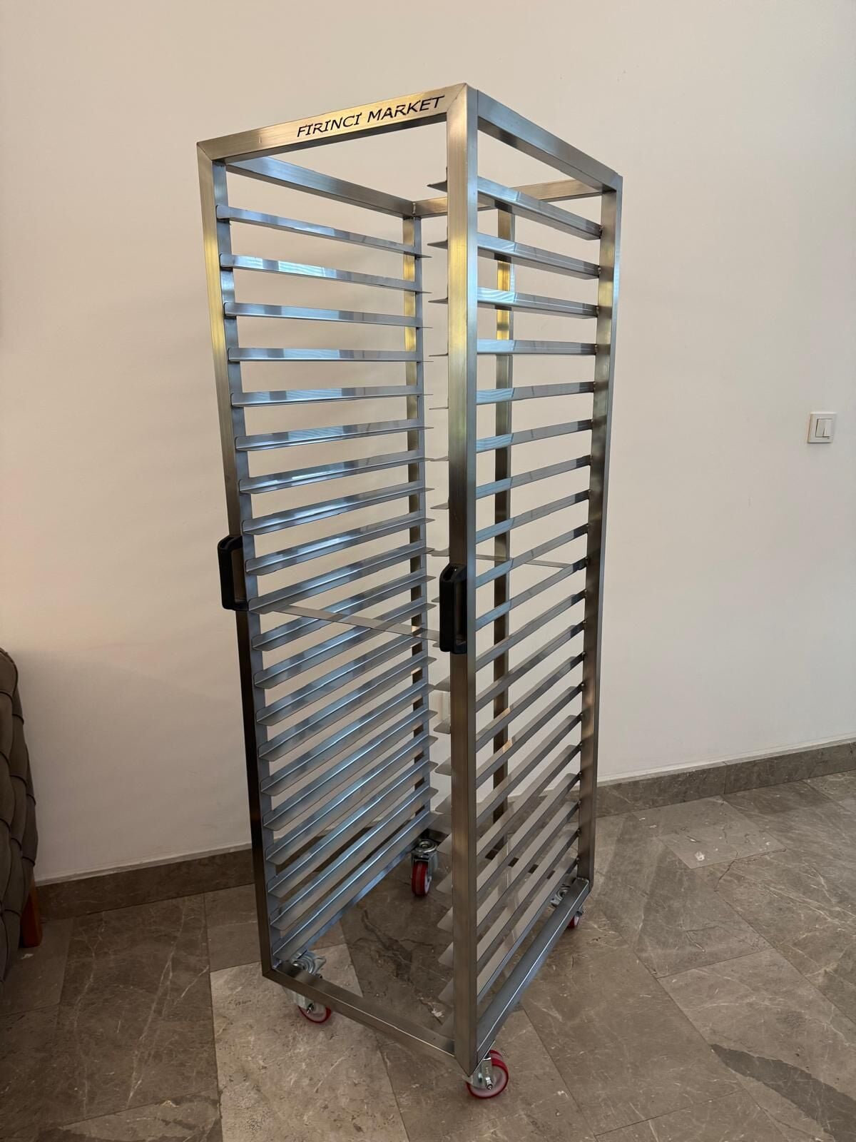 Tepsi Taşıma Arabası Paslanmaz 40x60 cm 20 tepsili