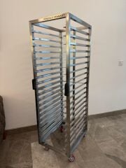 Tepsi Taşıma Arabası Paslanmaz 40x60 cm 20 tepsili