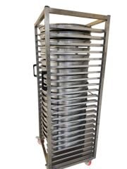 Börek Baklava Tepsi Taşıma Arabası 55X55 cm 23 raflı