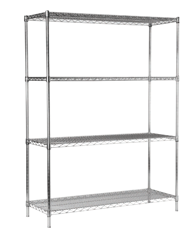 Tel İstif Rafı 4 kat Paslanmaz 53X107X183 cm