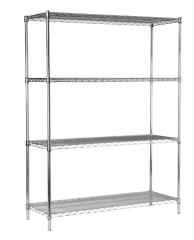 Tel İstif Rafı 4 kat Paslanmaz 53X107X183 cm