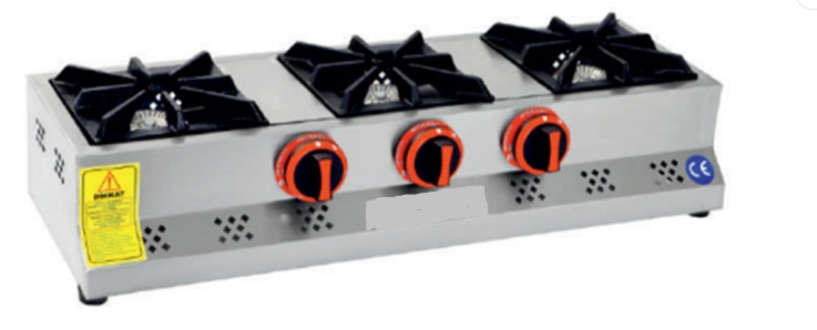 3'lü Ocak Set Üstü Gaz ve LPG'li Ekonomik 80x30x14 cm